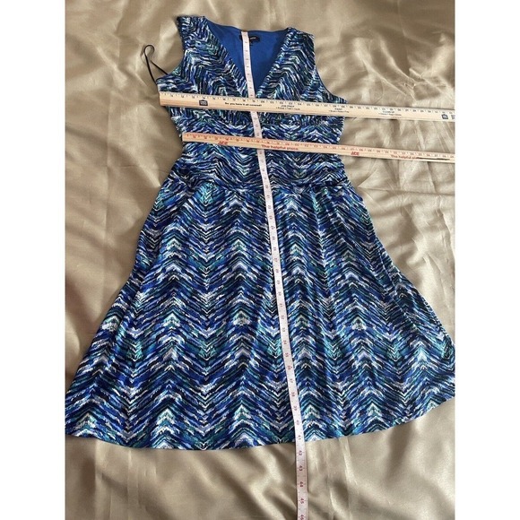 Nine West Dress Women's 16 Sleeveless V-Neck Partially Lined Blue Stretch - Picture 9 of 12